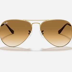 RayBan Sunglasses Authentic Aviator Pilot, light brown gradient/gold